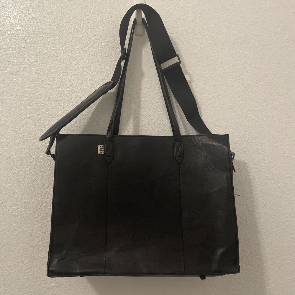 Béis Large Work Tote in Black Career GUC BEIS Professional Bag Travel